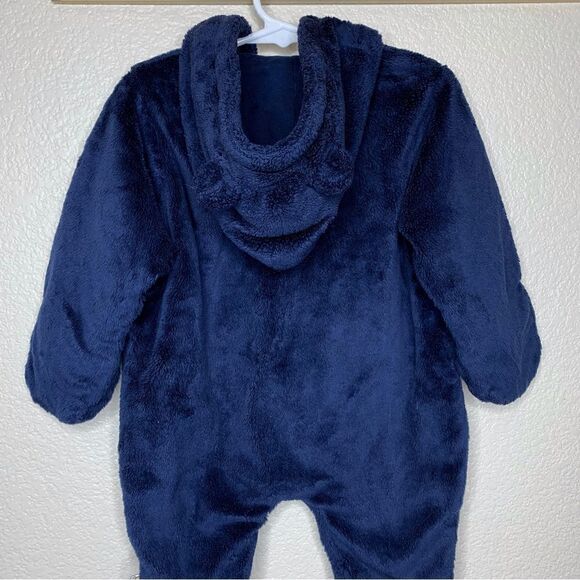 Disney 9 Months Classic Pooh Navy Blue Fleece Hooded Pram Winter Suit - Picture 8 of 13